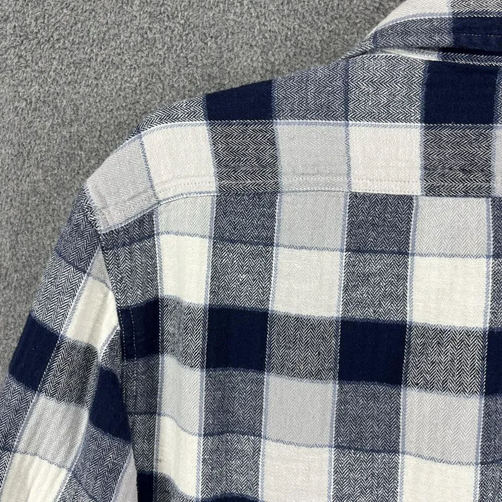 Levi's Shirt Mens Large Blue Plaid Flannel Relaxed Long Sleeve Button‎ Down